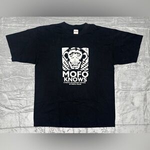 Mofo Knows Penn & Teller Tee XL Vtg Graphic USA Comedy Trippy Shirt SIGNED AUTO!
